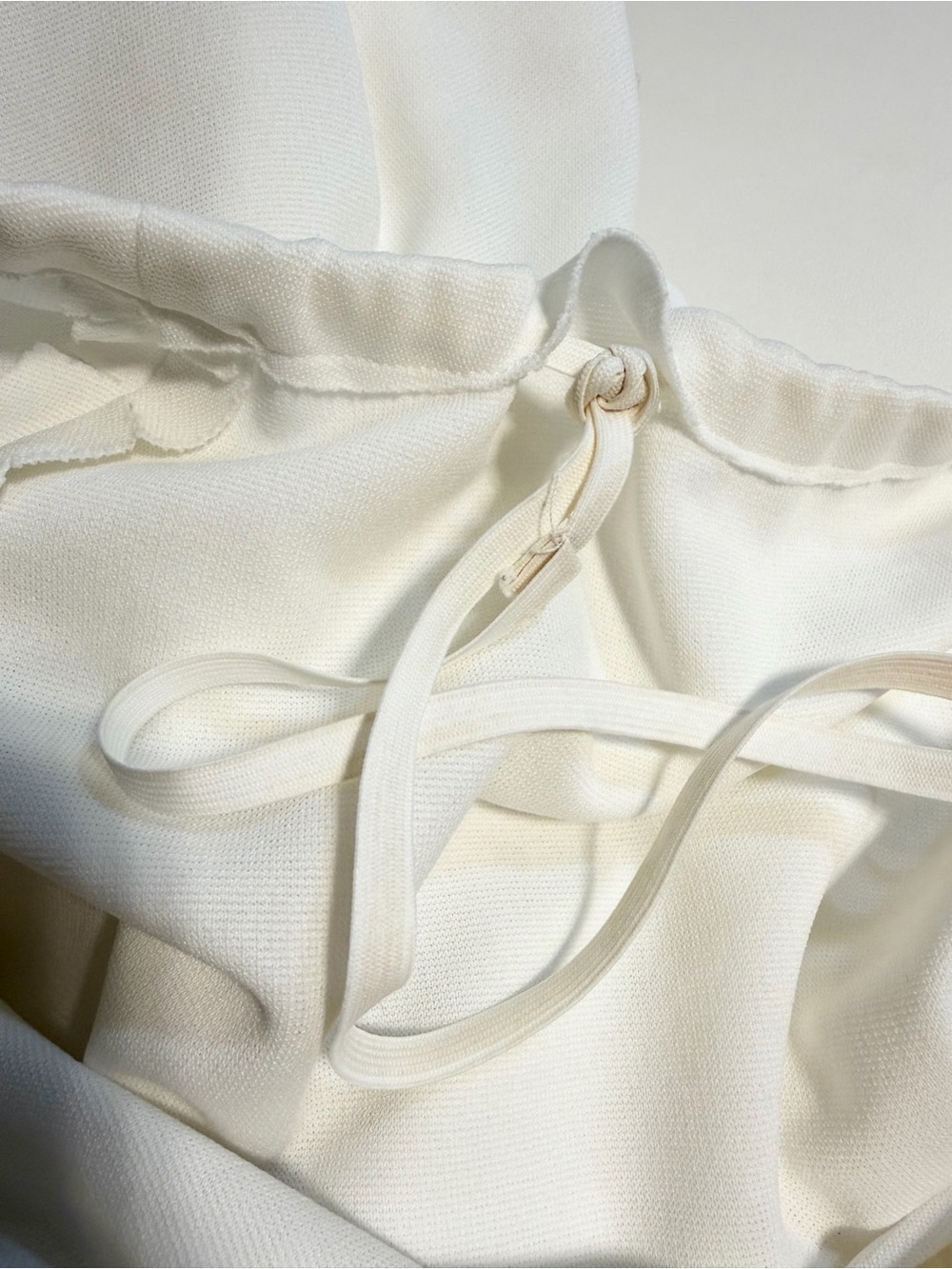 VINTAGE 70s white long maxi gown dress short sleeve scoop neckline minimalist - Picture 6 of 8